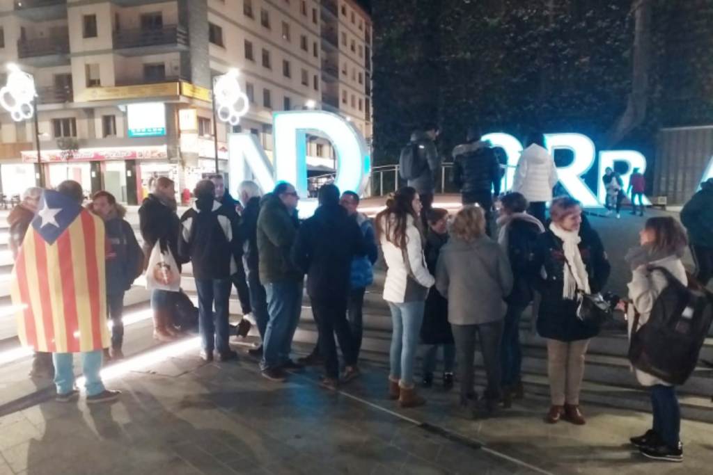 Concentració de l'ANC andorrana el passat gener quan es va conèixer la primera sentència contra Torra.