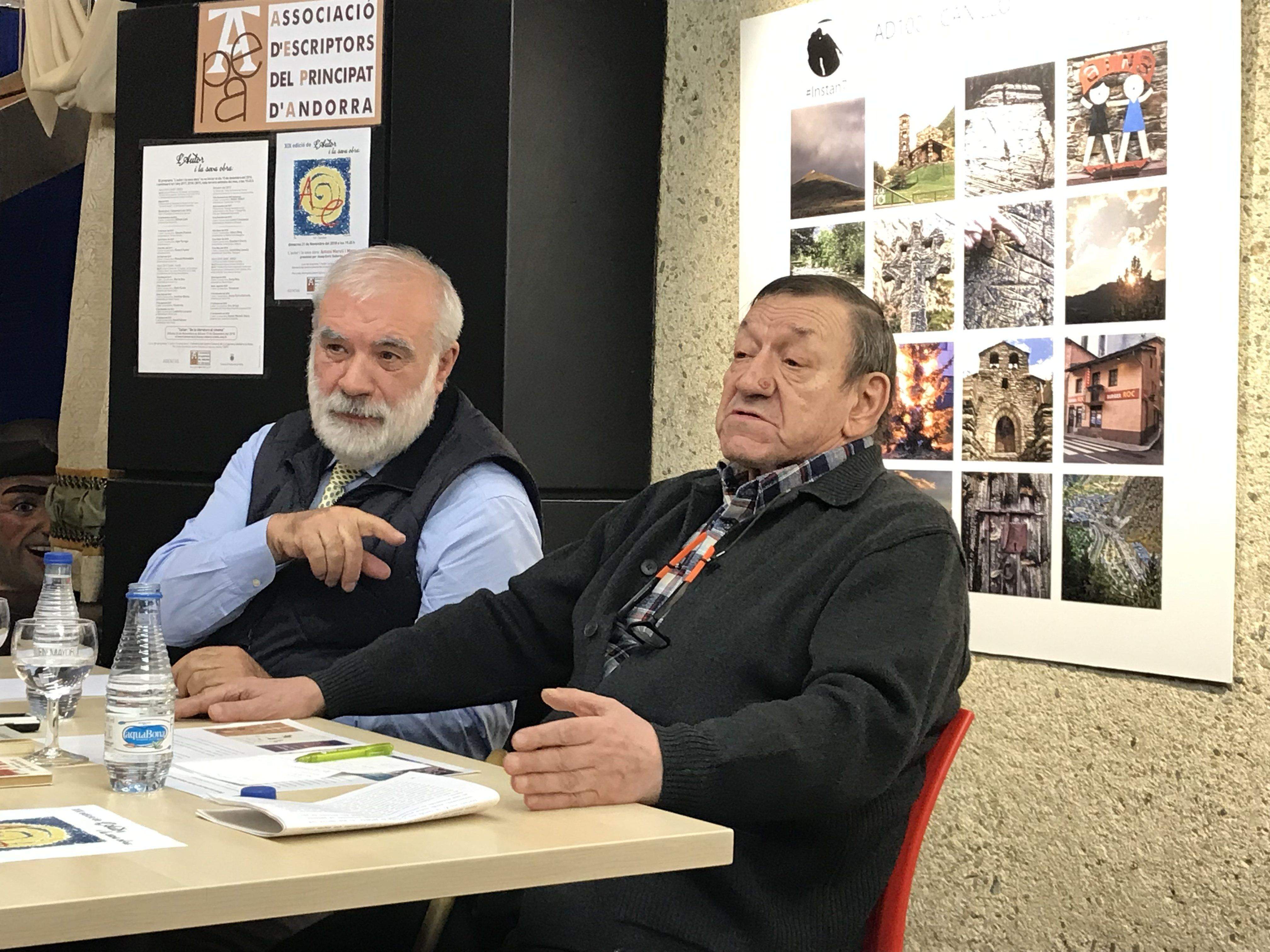 L'editor Josep Enric Dallerès i l'escriptor Antoni Morell