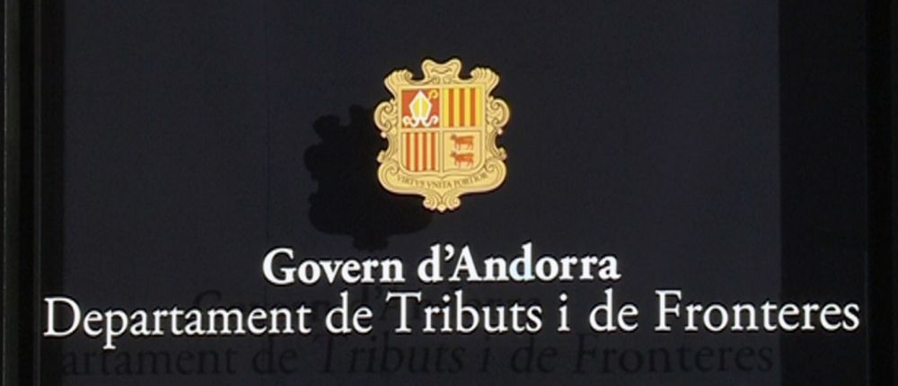 El rètol del departament de Tributs i de Fronteres. El rètol del departament de Tributs i de Fronteres.