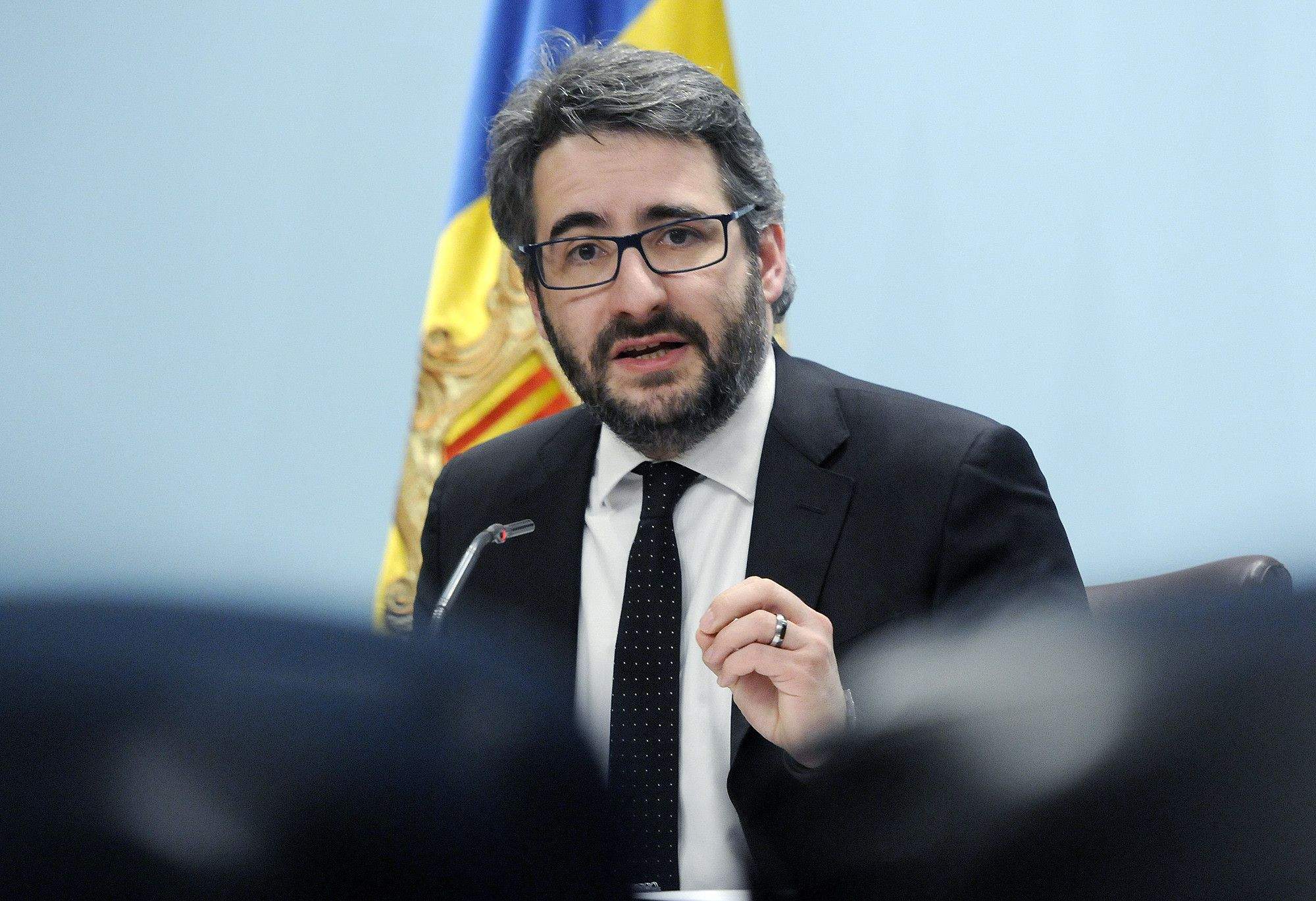 El ministre de Finances i portaveu del Govern, Eric Jover, durant la compareixença.