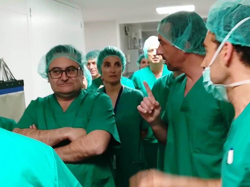 El ministre Jordi Torres i l'arquitecte Josep Pubill durant la visita d'aquest dimarts a l'hospital