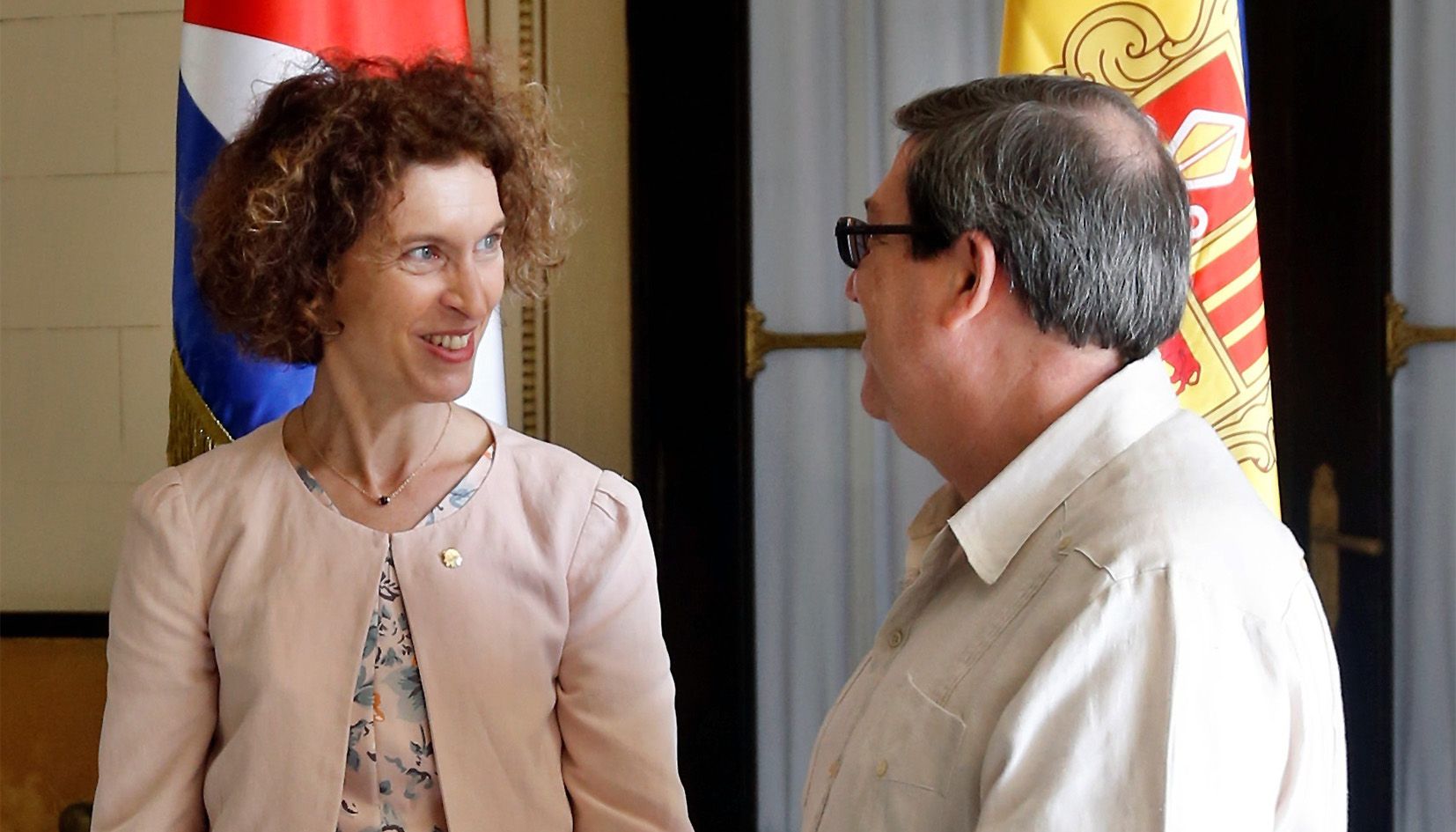 Maria Ubach s'ha reunit aquest dimecres a l'Havana amb un Rodríguez, Bruno en aquest cas, ministre cubà d'Exteriors, per preparar l'agenda de la Cimera Iberoamericana.