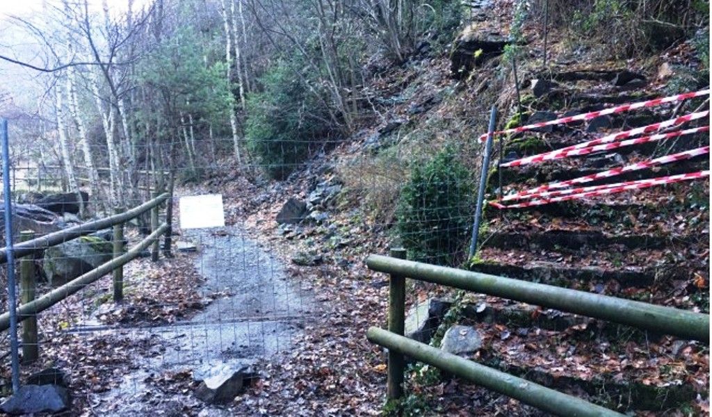 El tram del camí tancat.