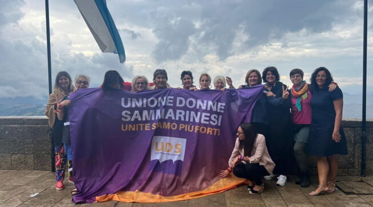 Representants de la Unió de Dones de San Marino en una acció reivindicativa.