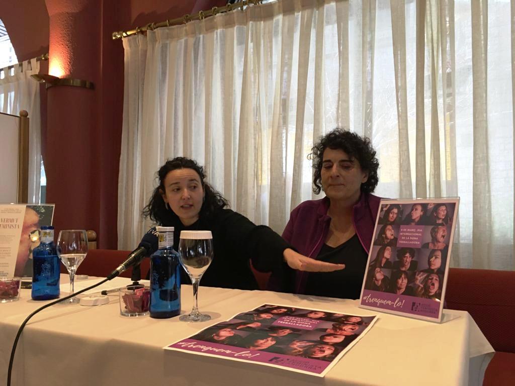 Aurora Baena i Antònia Escoda durant la roda de premsa d'aquest diumenge.