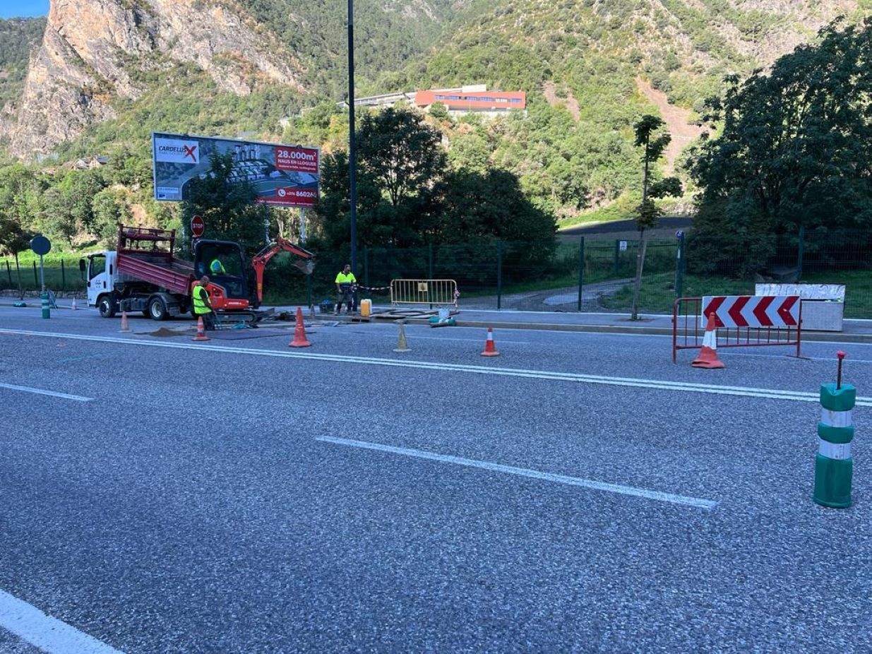 Els treballs a l'avinguda d'Enclar aquest divendres.