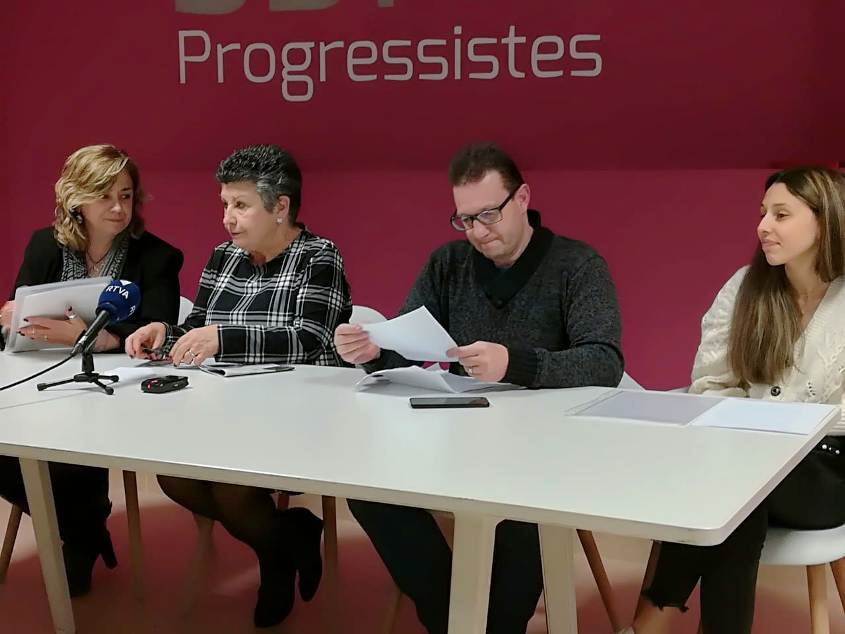 D'esquerra a dreta, Zoppetti, Montolio, Donsión i Moliné durant la roda de premsa d'aquest dimarts.