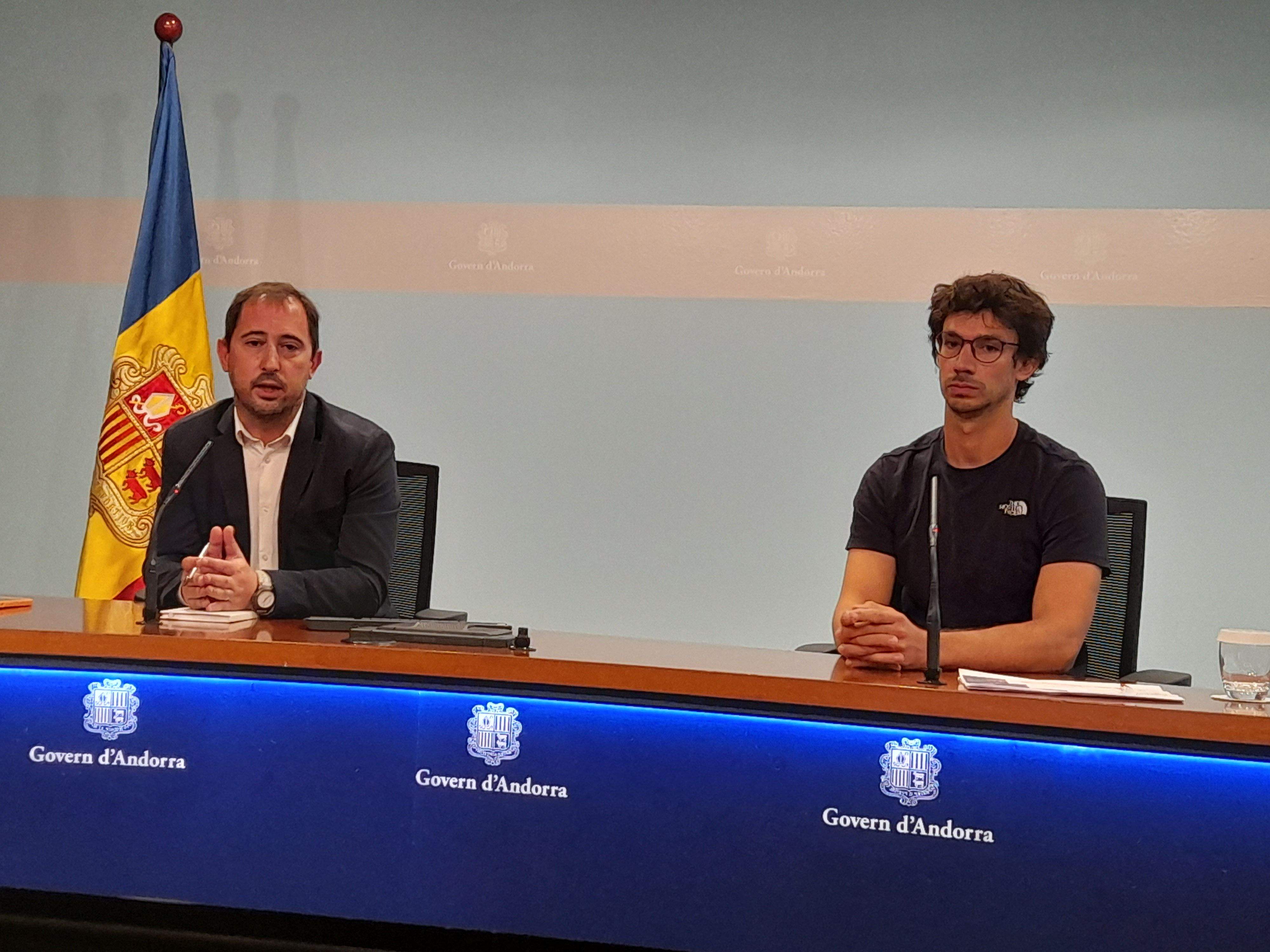 Carles Miquel i Albert Gomà en la roda de premsa de balanç del Pla Renova 2022.