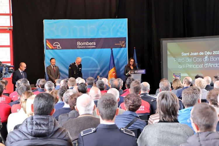 Un instant de la celebració de la diada del patró del cos.