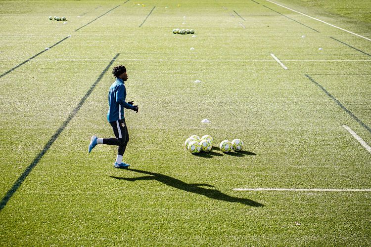 Un entrenament anterior, imatge que no es tornarà a veure en un temps.