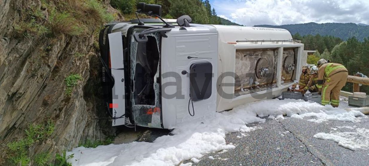 El camió accidentat