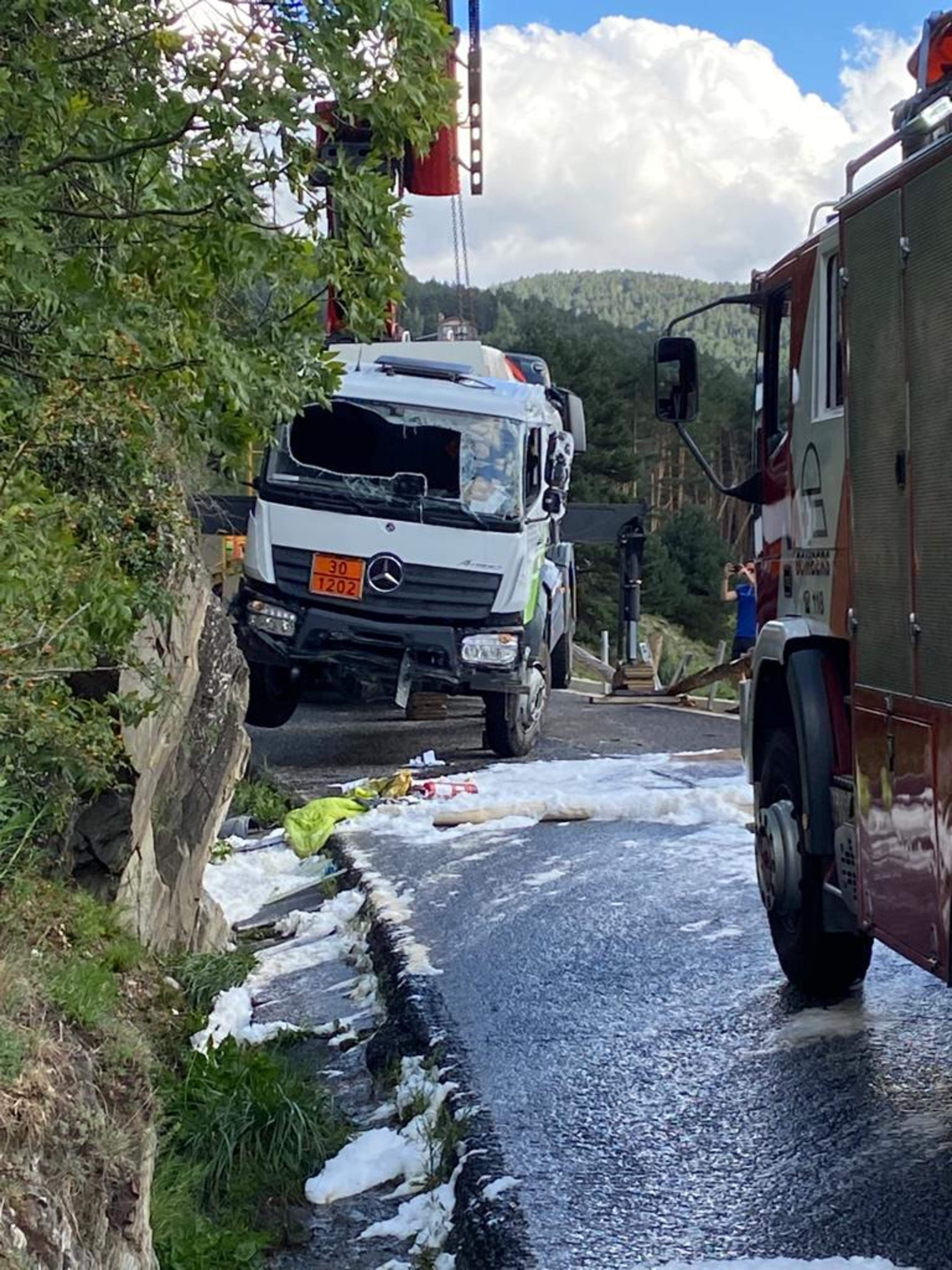 El camió ja remuntat.