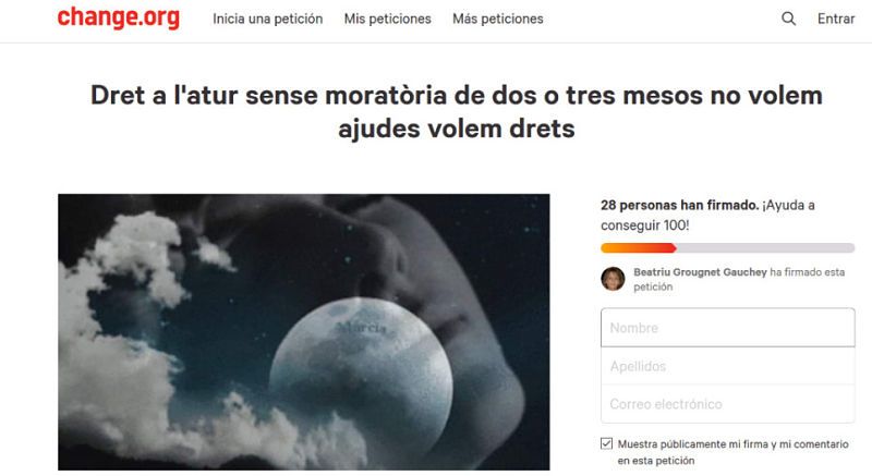La petició a Change.org