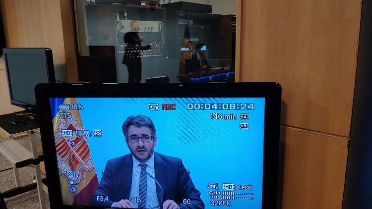 Un instant de la compareixença feta per Eric Jover.