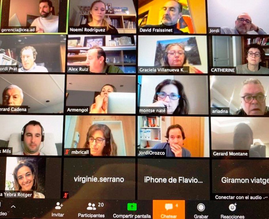 Reunió telemàtica de treball de la comissió de Turisme i Comerç de la CEA aquest dilluns.