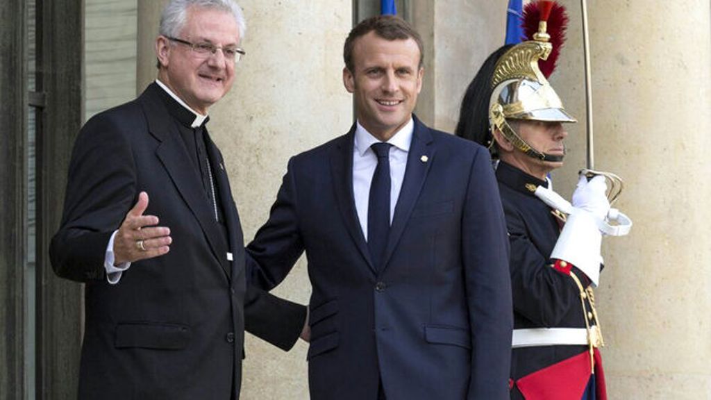 Els coprínceps, Emmanuel Macron i Joan-Enric Vives, en una trobada a París.