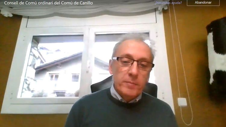 Francesc Camp, durant la sessió virtual de comú.