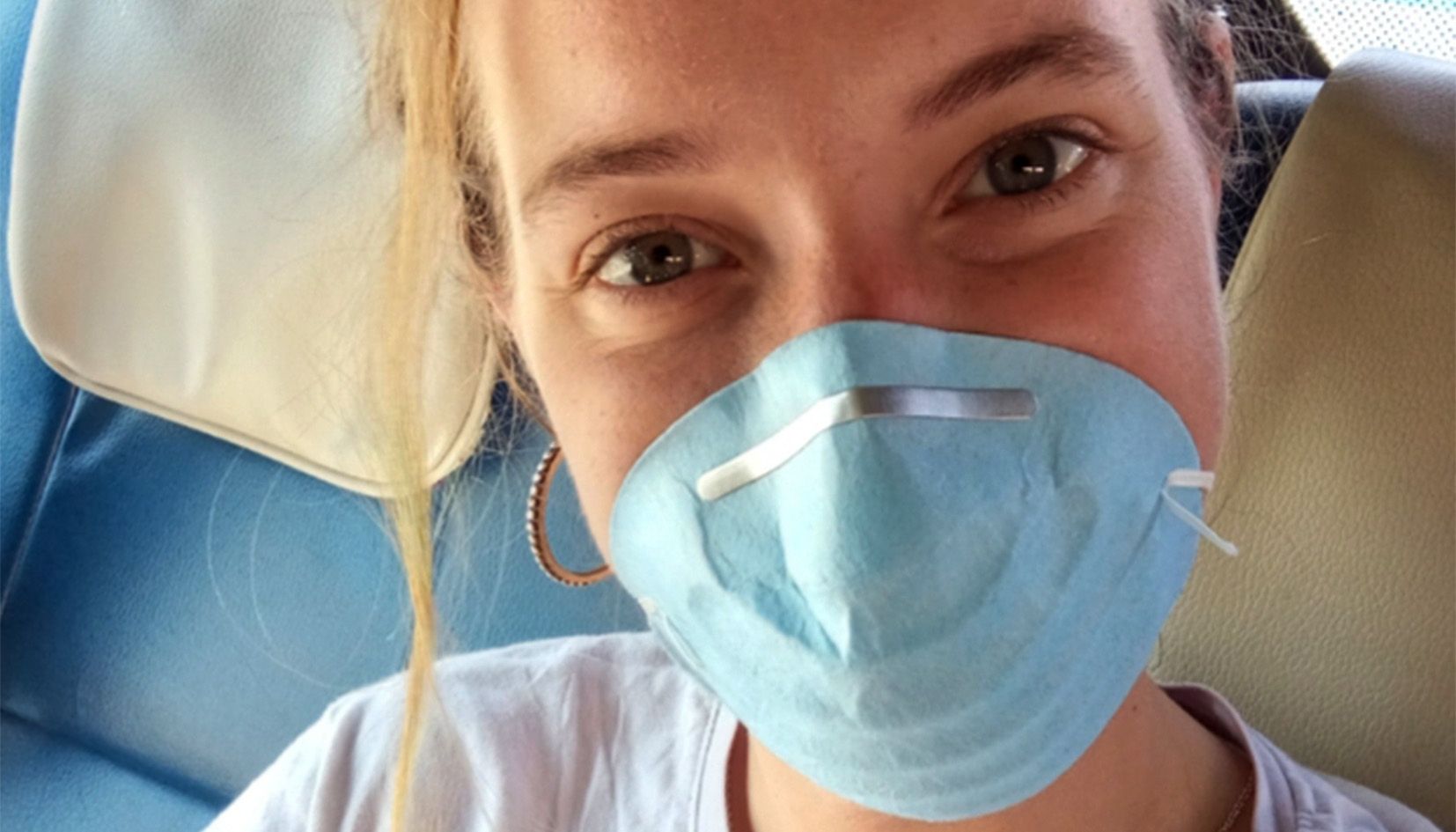 Júlia Baron en l'autobús que la portava cap a Delhi, de retorn cap a Andorra.