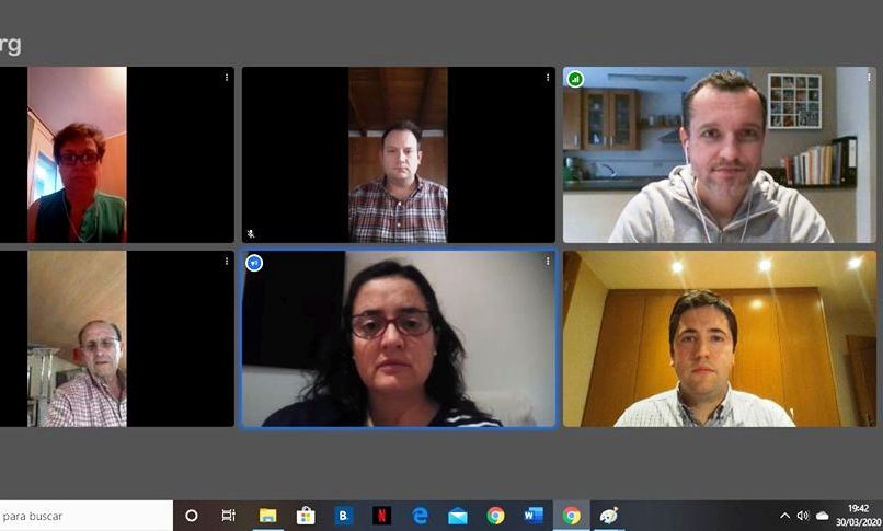 Reunió telemàtica dels regidors de Compromís a l'ajuntament de la Seu d'Urgell.