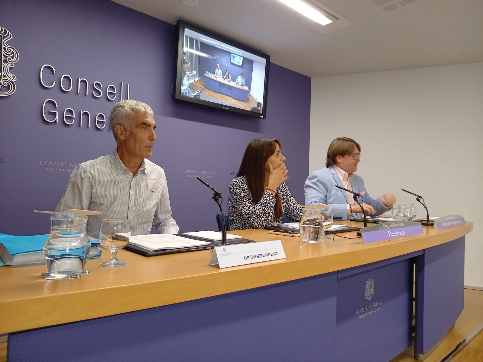 Magallón, Bonell i Naudi, durant la roda de premsa.