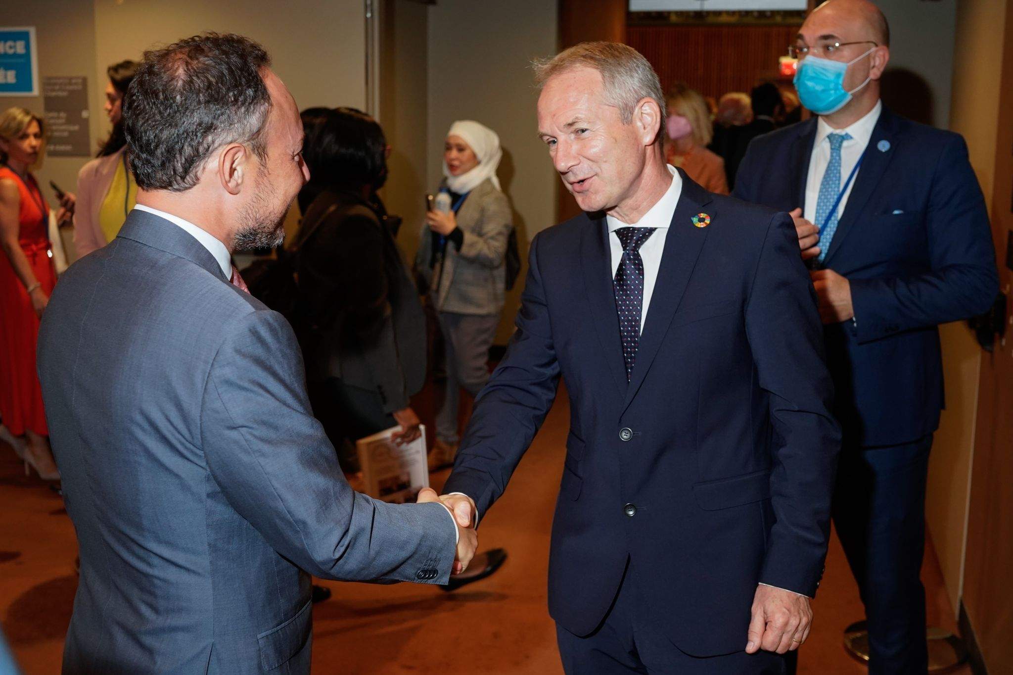 Xavier Espot amb el president de  l’Assemblea General de les Nacions Unides, Csaba Kőrösi