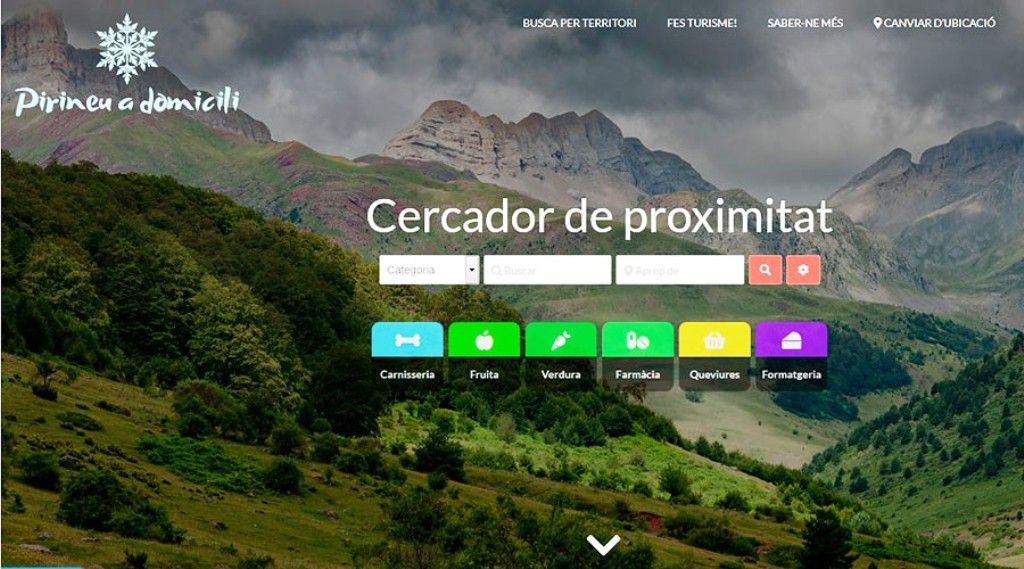 La pàgina web de 'Pirineu a Domicili'