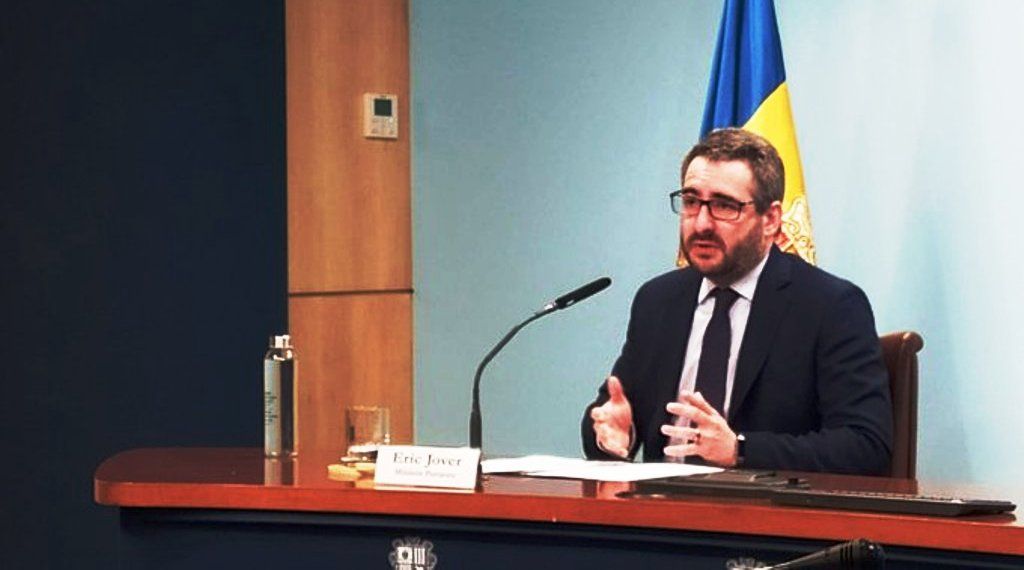 El ministre portaveu, Eric Jover durant la roda de premsa d'aquest dlluns.