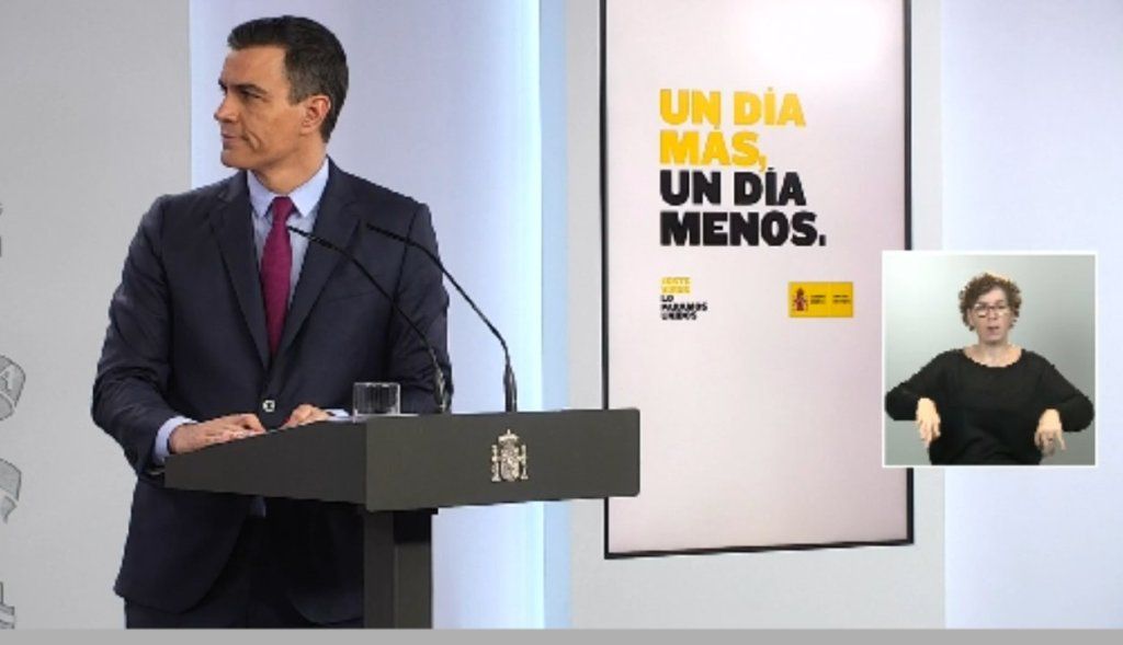 El president del govern espanyol, Pedro Sánchez durant una compareixença davant els mitjans.