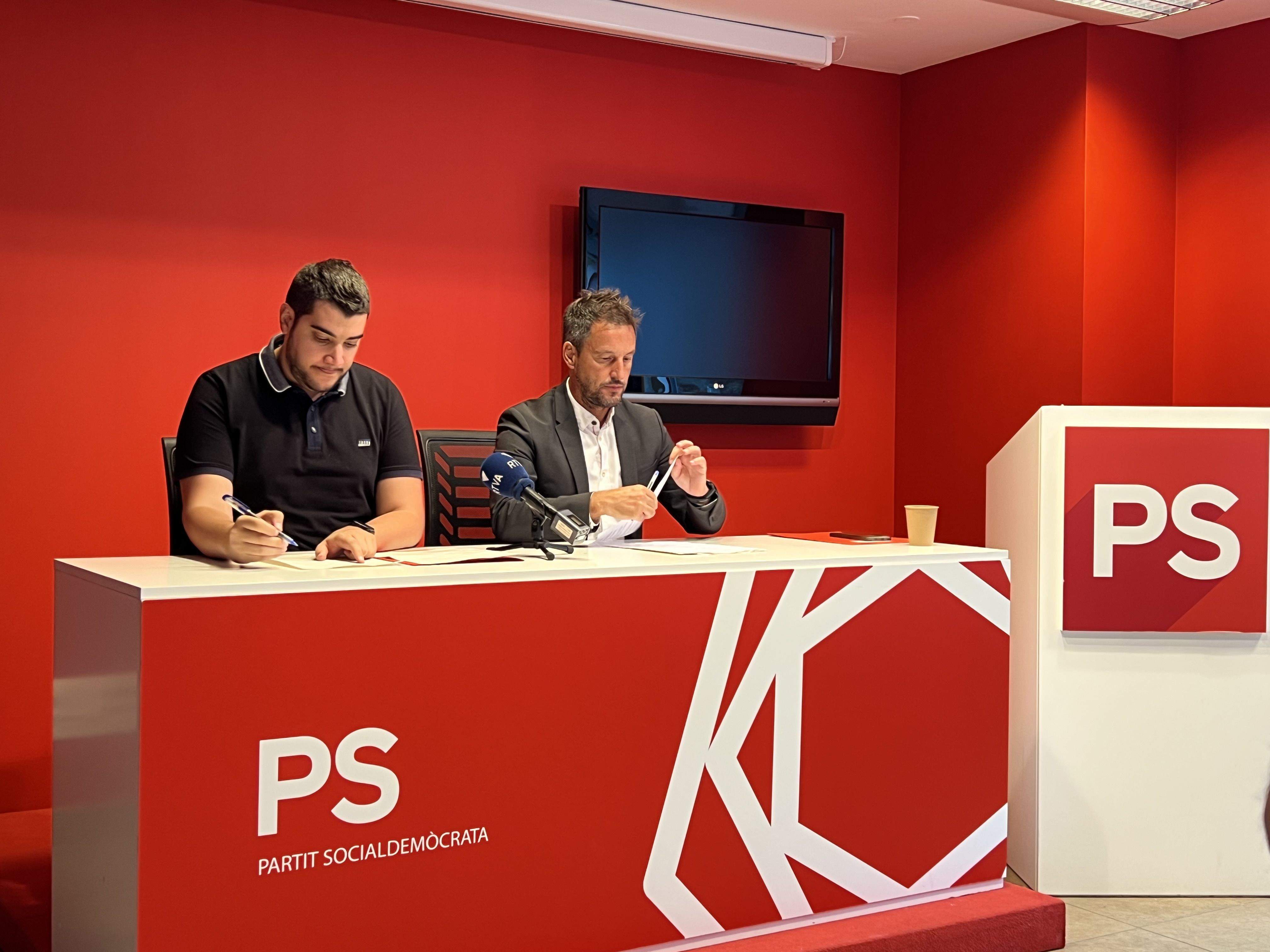 Pere López i Pere Baró durant la intervenció aquest dijous.