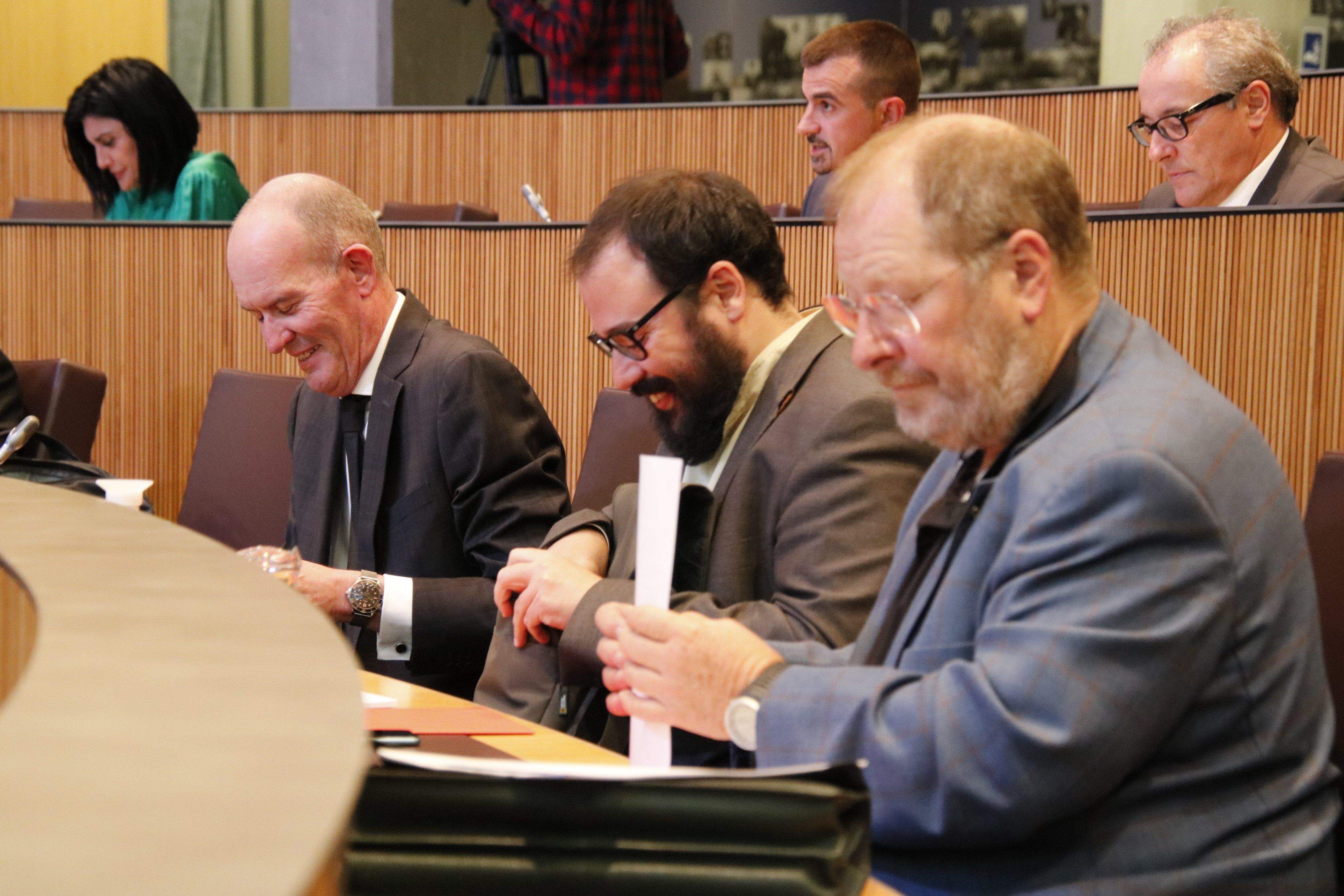 Els consellers del PS, Quim Miró, Carles Sánchez i Jordi Font.