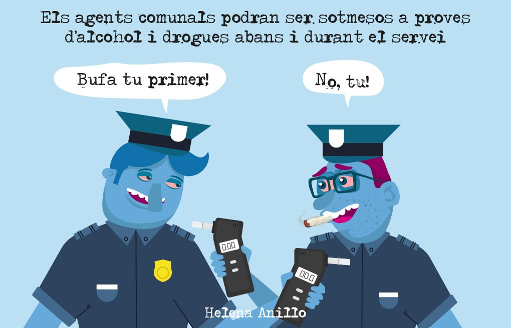 Agents de circulació sotmesos a control d'alcoholèmia.