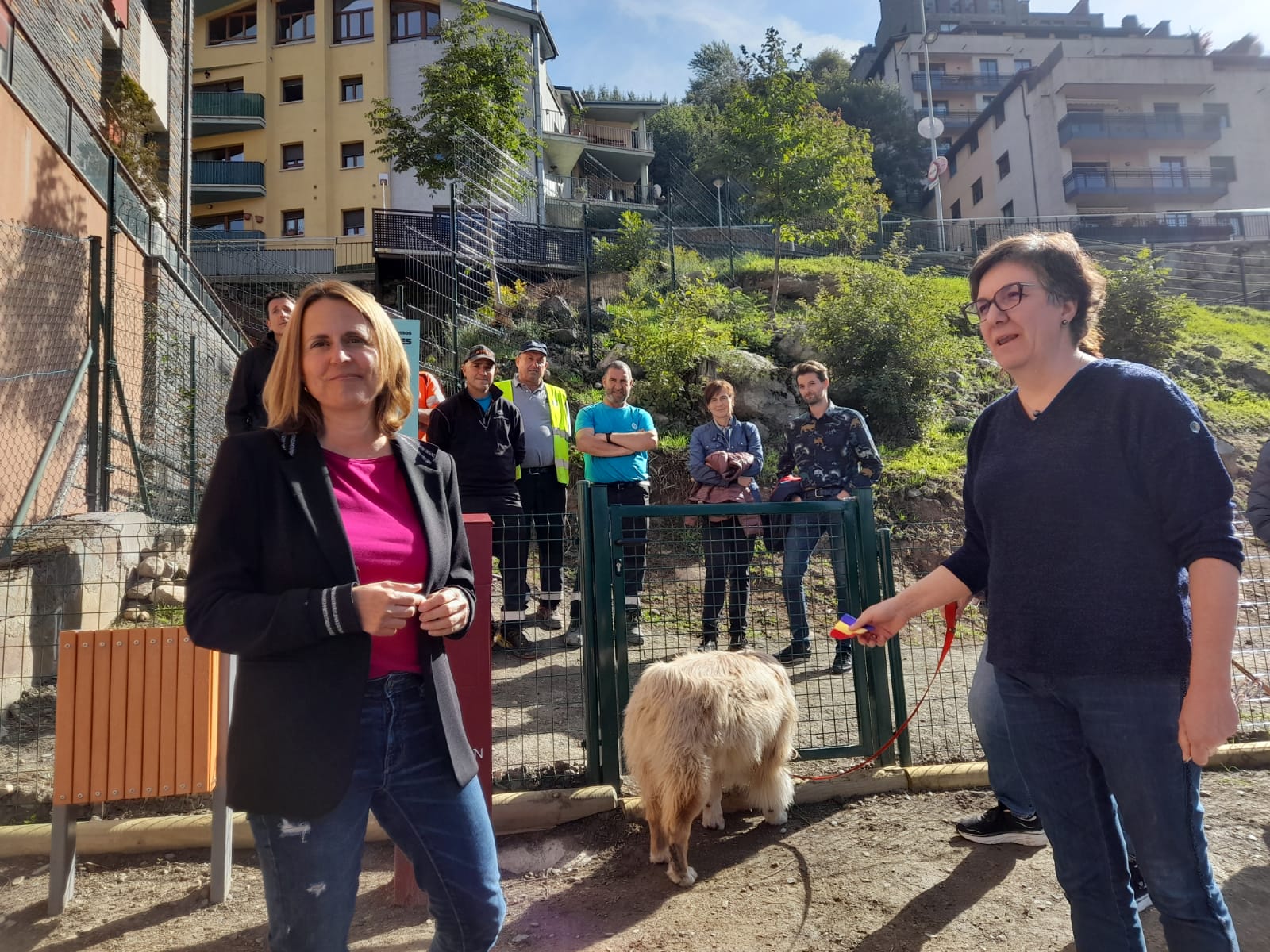 La zona d'esbarjo per gossos al costat del pàrquing comunal de les Molleres.