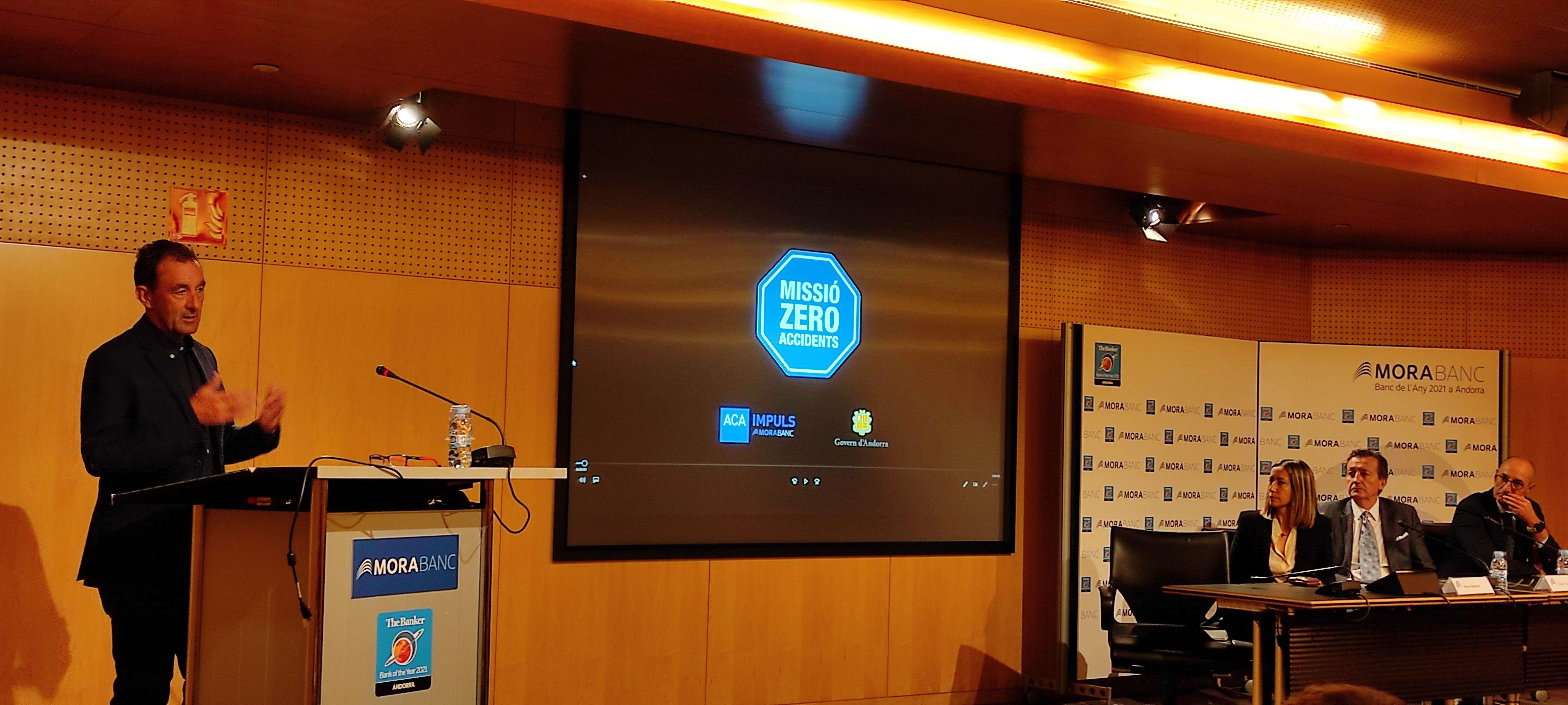 Un moment de la presentació de la campanya 'Missió Zero Accidents' aquest migdia.