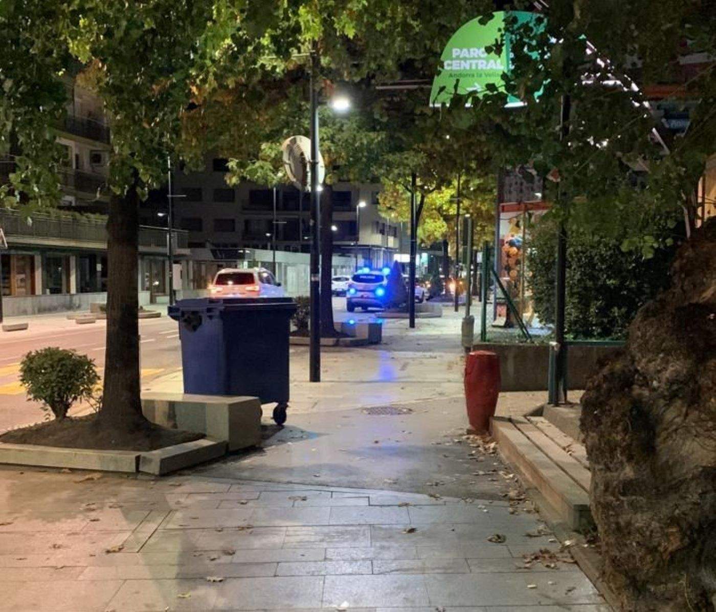 Efectius de la policia, al lloc dels fets, de matinada. La portaveu del Sindicat, Rebeca Bonache.