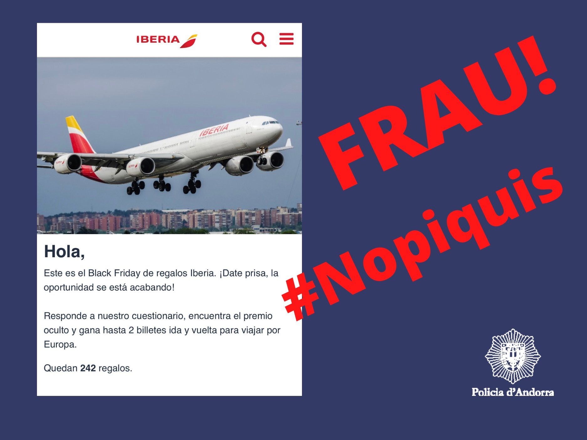 L'avís fet per la policia.