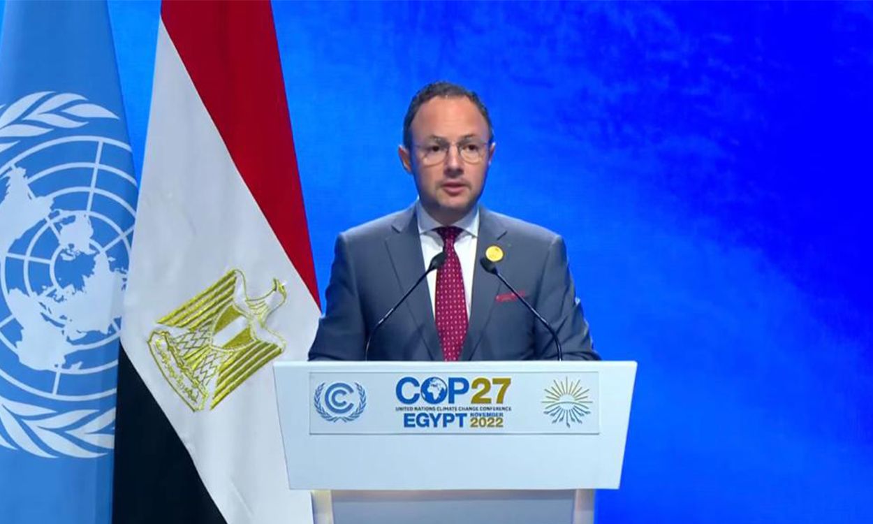 Espot durant la seva intervenció a la COP27