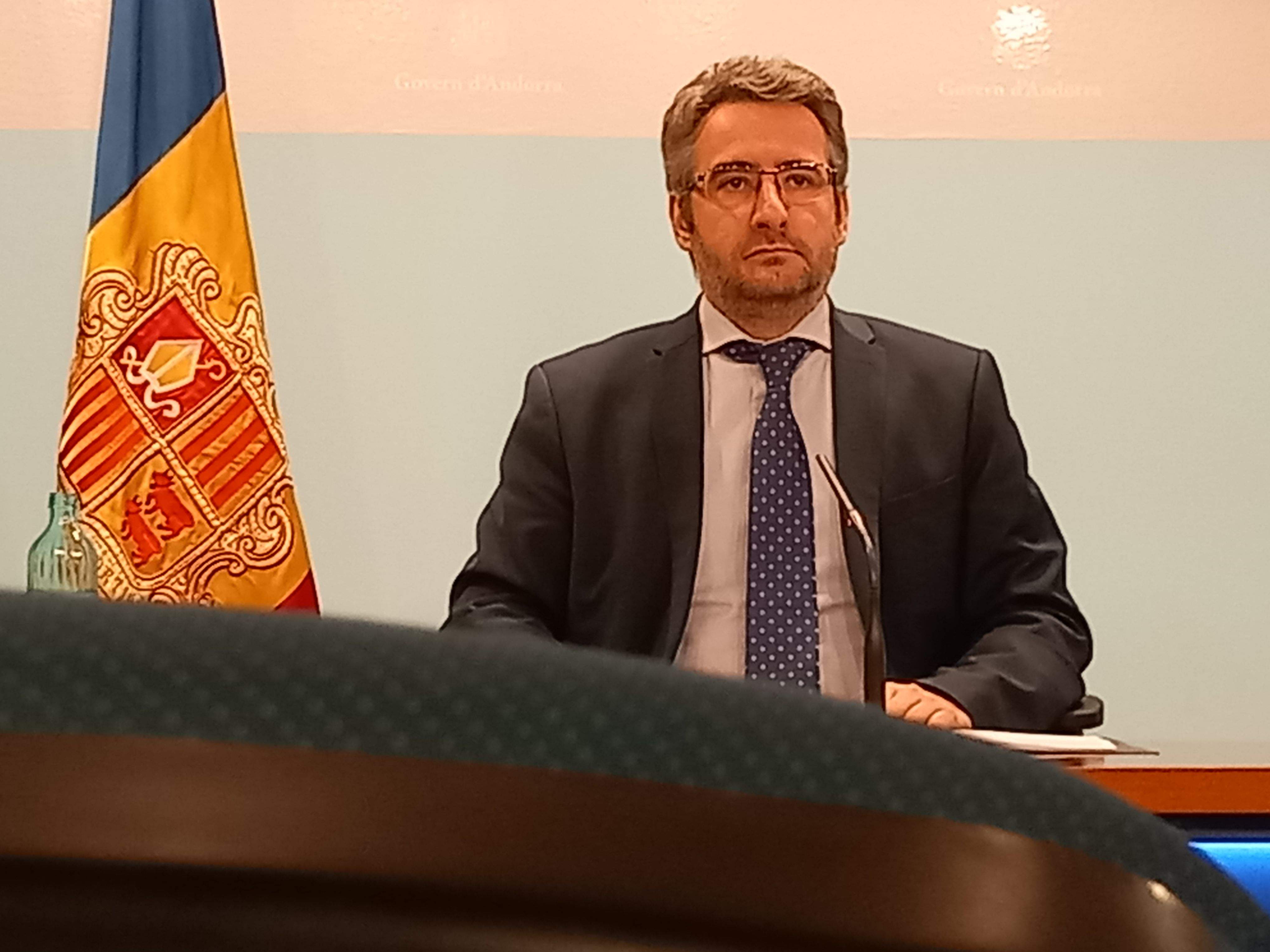 El ministre portaveu, Eric Jover durant la roda de premsa d'aquest dimecres.