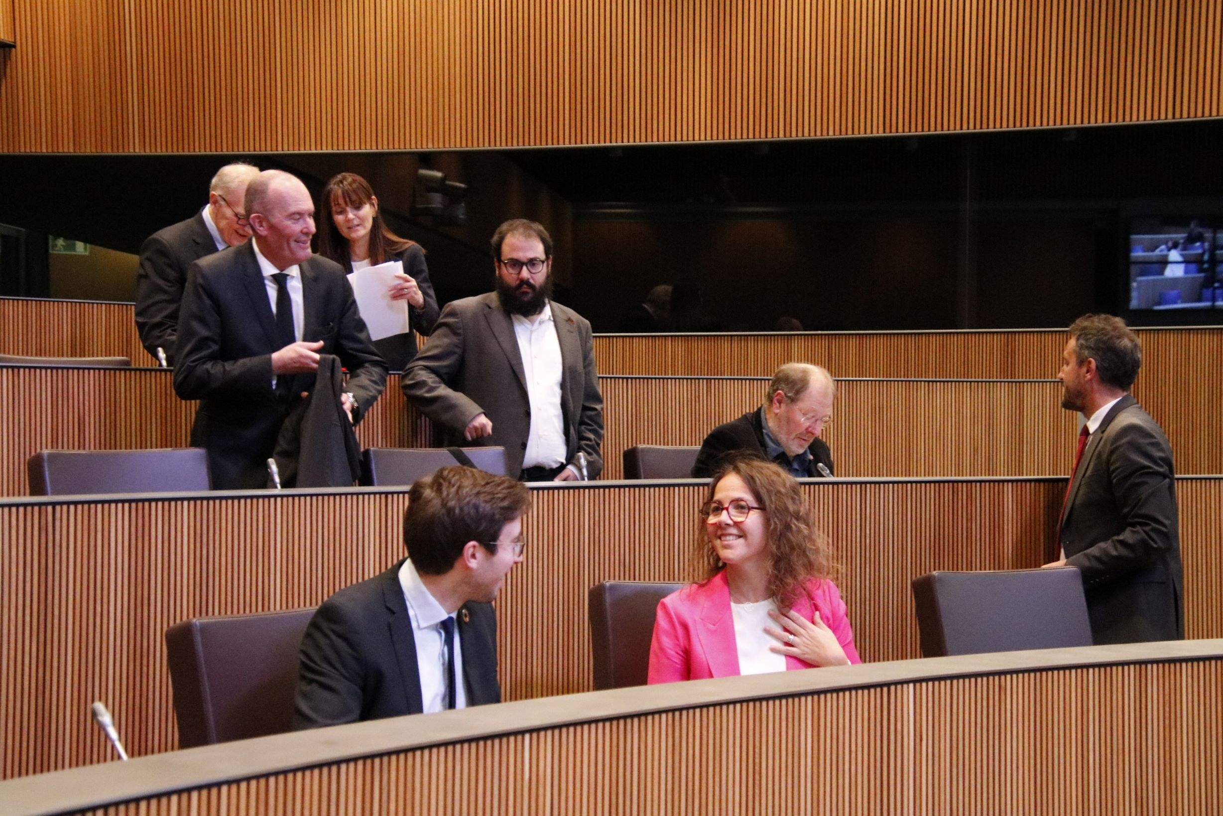 Els consellers generals del PS abans de l'inici de la sessió d'aquest dijous.