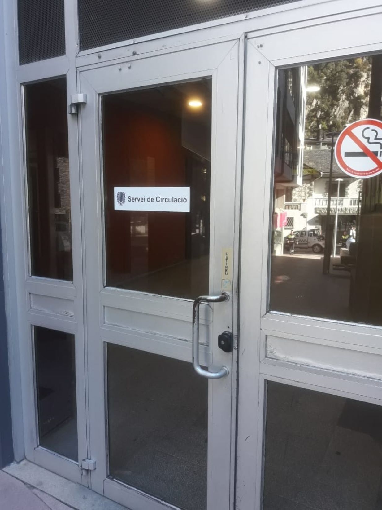 L'oficina provisional del despatx de Circulació de Sant Julià de Lòria.