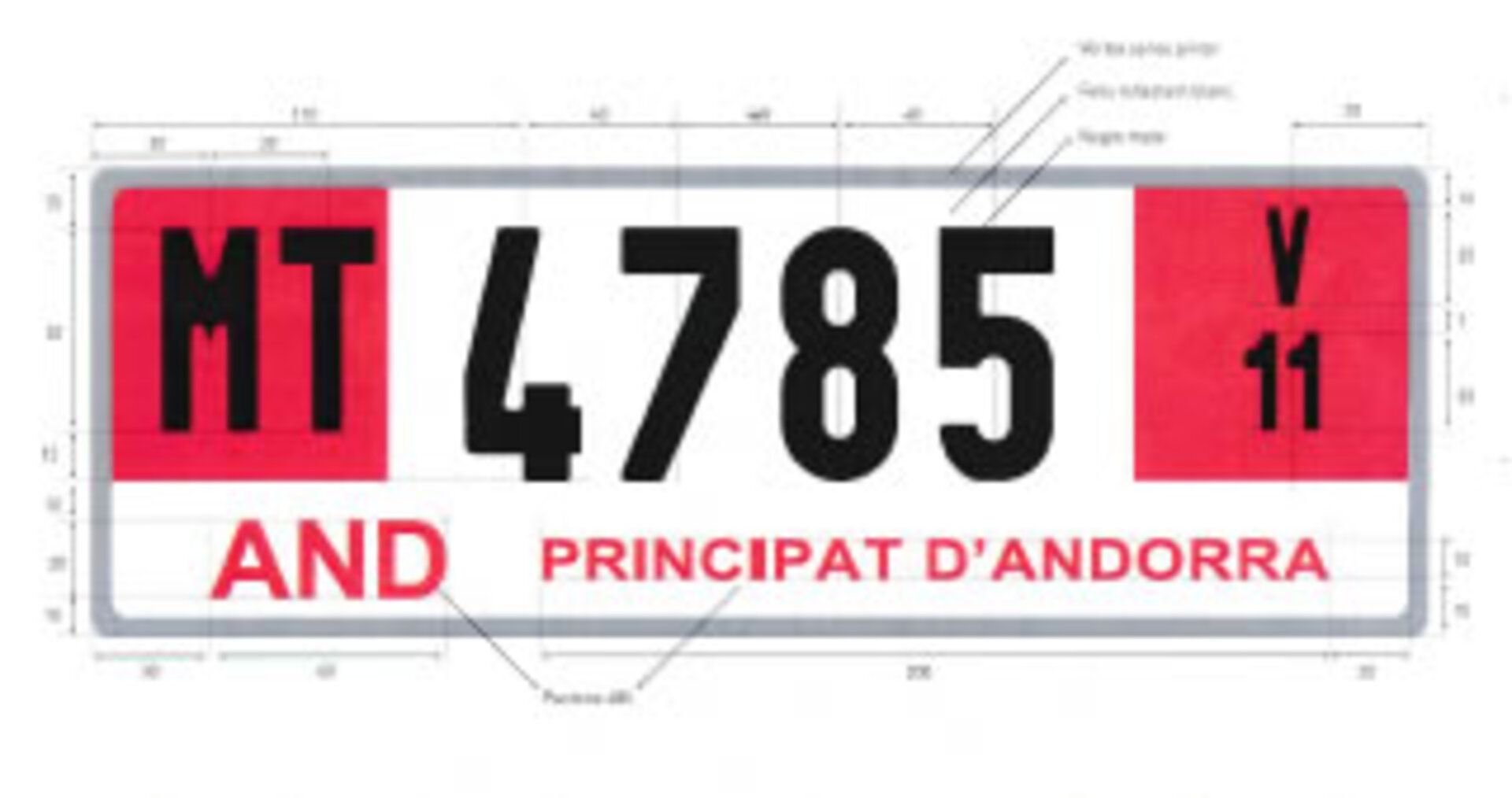 Un exemple de matrícula temporal. Un exemple de matrícula temporal.