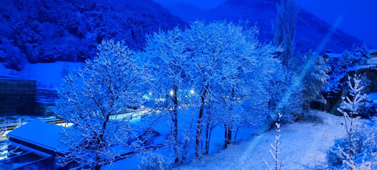 Un paratge de la Massana nevat.