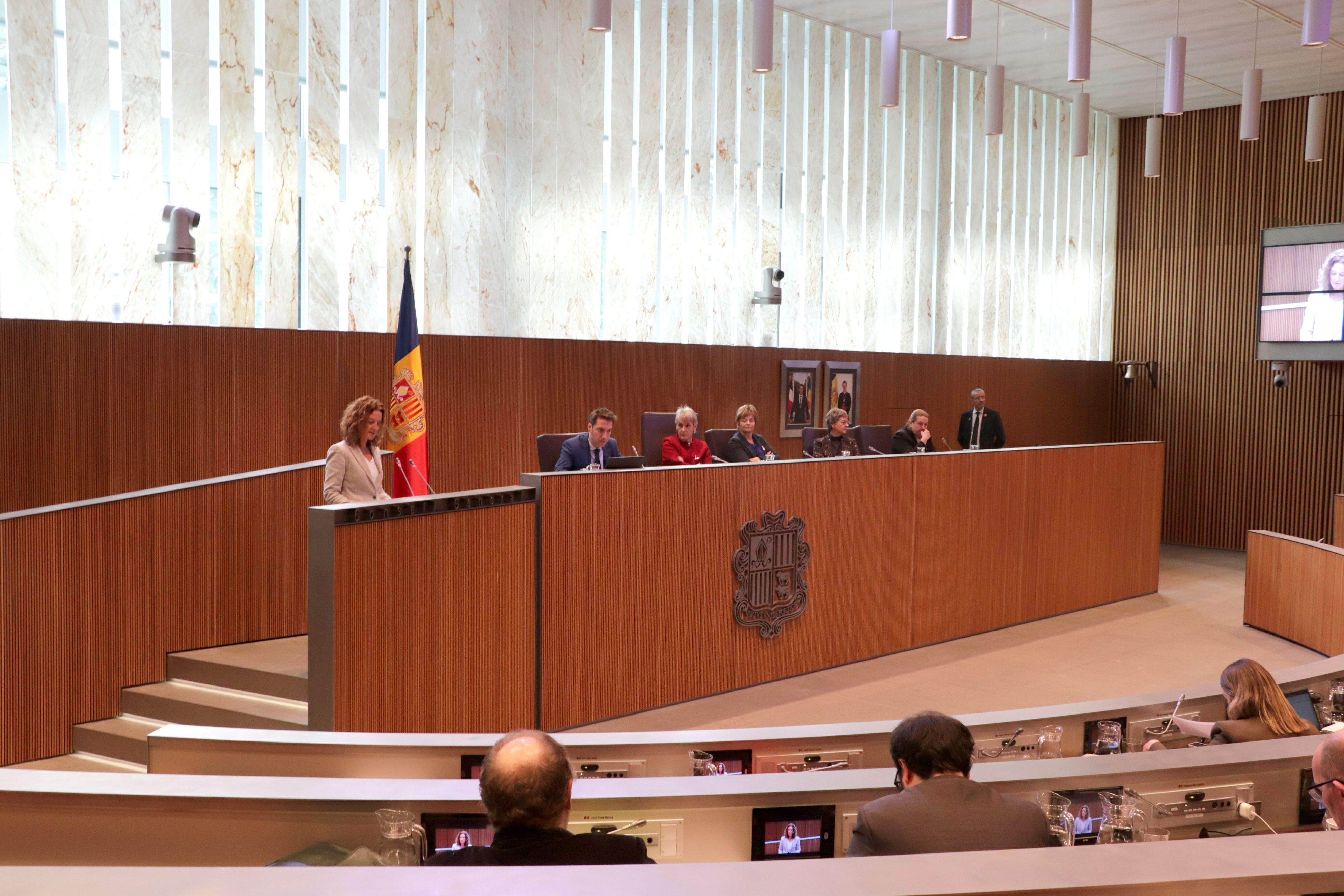 Sílvia Calvó, defensant la llei per afrontar situacions de crisi energètica.