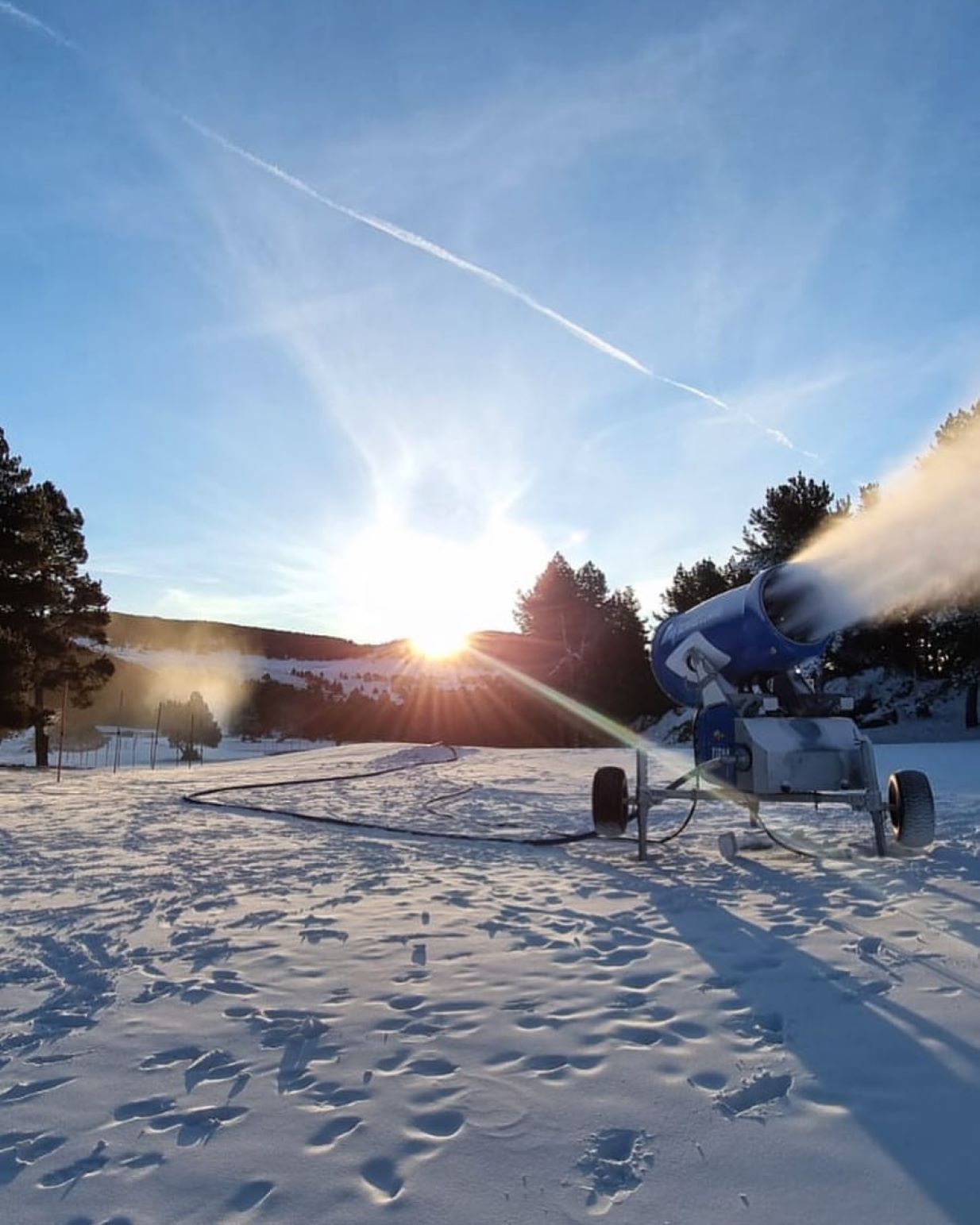 Un canó innivant el Prat de Conangle.