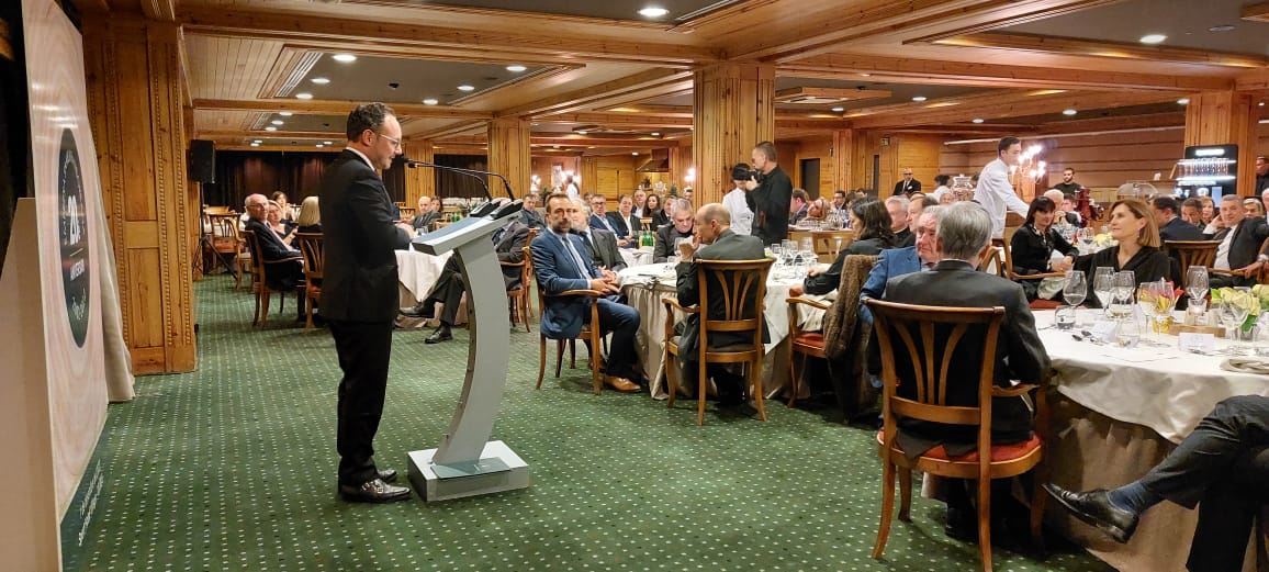 El cap de Govern, Xavier Espot, durant el sopar de gala de la celebració de l'EFA.