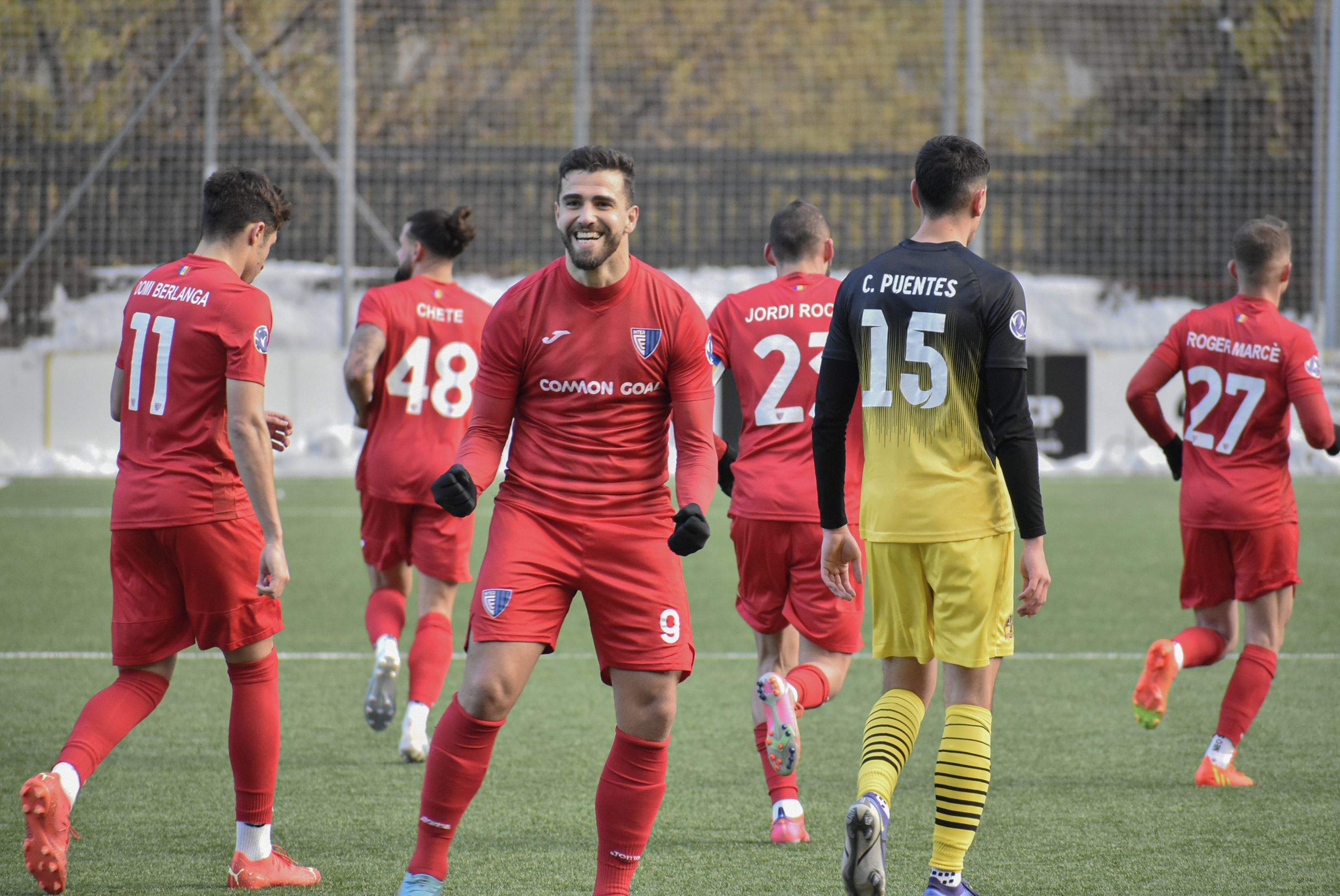 Sascha Andreu celebra un gol amb l'Inter. Els escaldencs debutaran a la Copa contra la UE Santa Coloma.