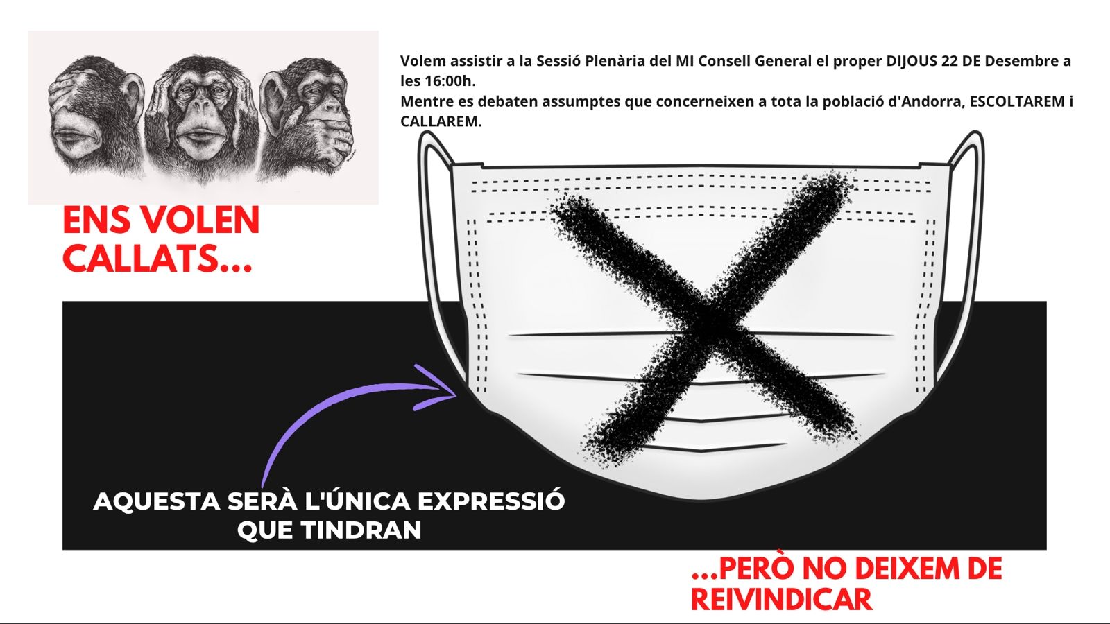 El missatge compartit pels sindicats.