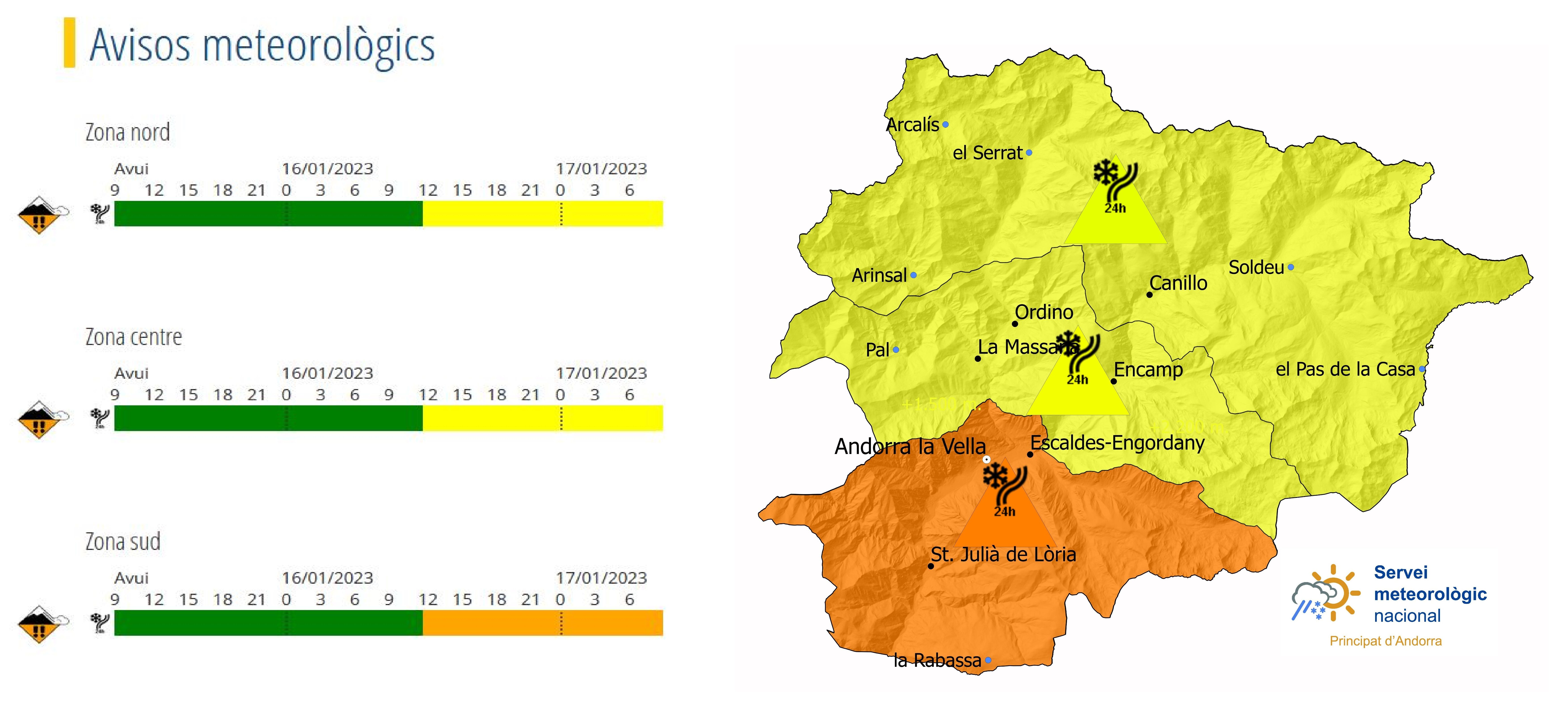 Mapa d'avís per als propers dies. Mapa d'avís per als propers dies.