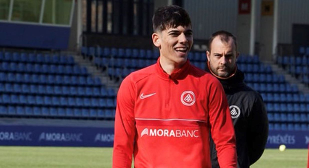Àlex Valle en un entrenament amb l'Andorra.