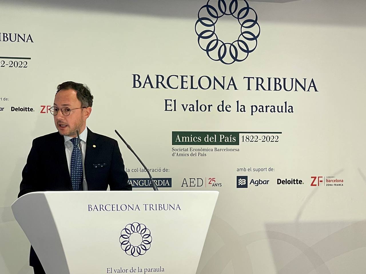 Espot durant el fòrum Barcelona Tribuna.