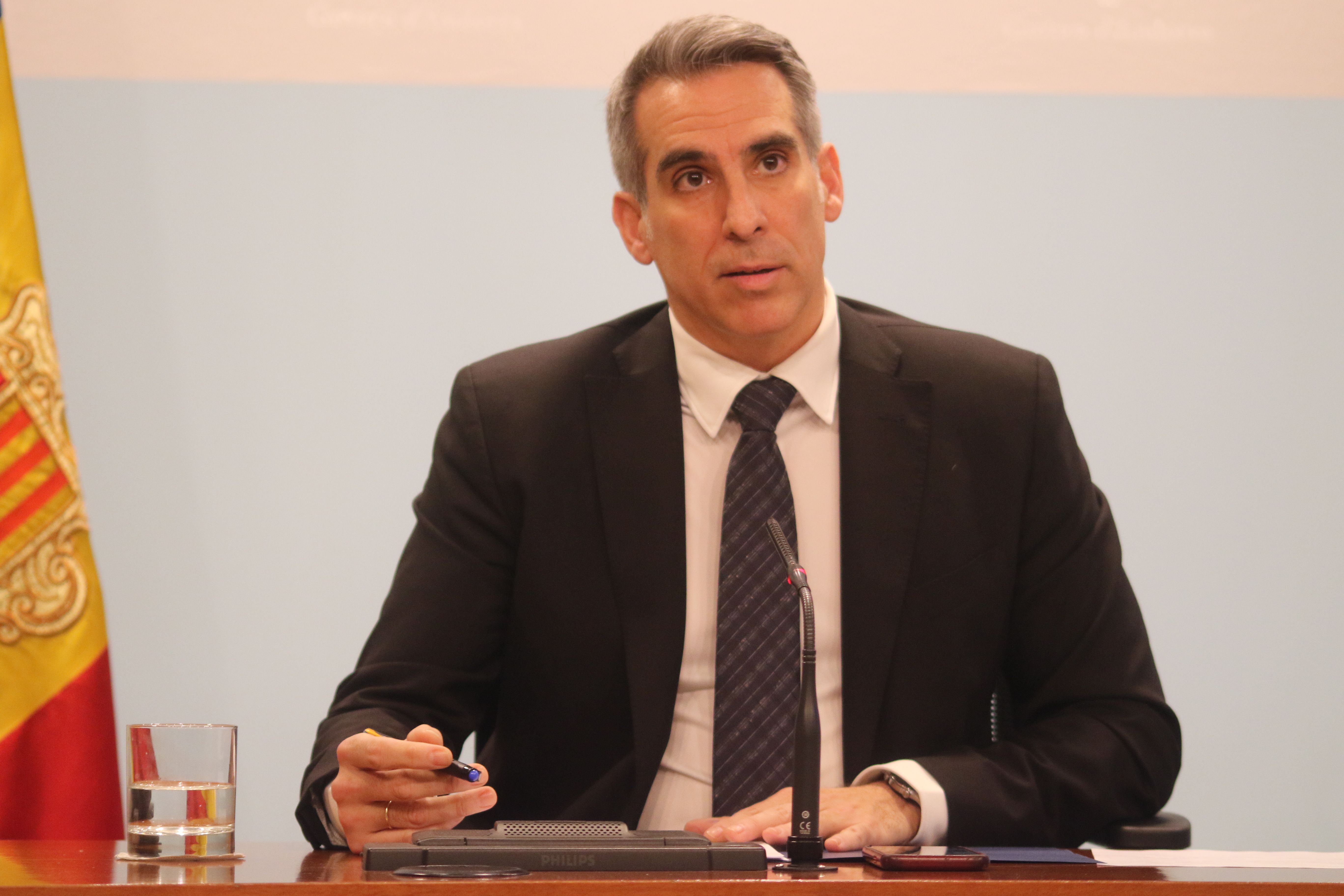 Cesar Marquina en la compareixença posterior al consell de ministres.